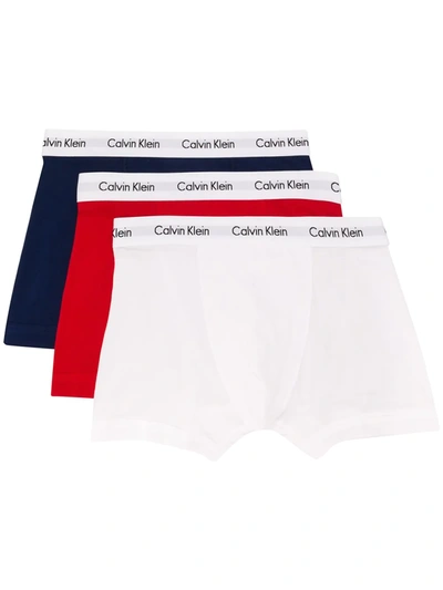 Calvin Klein Underwear 3 Pack Boxer Trunks White In Red