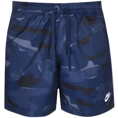 Nike Camouflage Logo Swim Shorts Navy