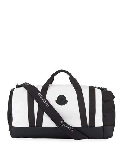 Moncler Men's Nylon Canvas Zip-top Duffel Bag In Charcoal