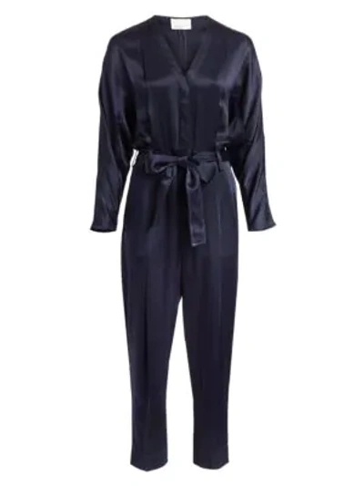 3.1 Phillip Lim / フィリップ リム Satin Menswear Belted Jumpsuit In Midnight