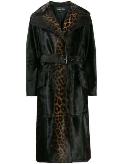 Tom Ford Handpainted Degrade Leopard Print Coat In Brown