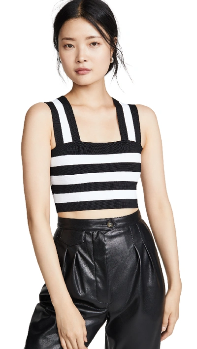 A.l.c Tia Stripe Knit Tank In Blk/wht