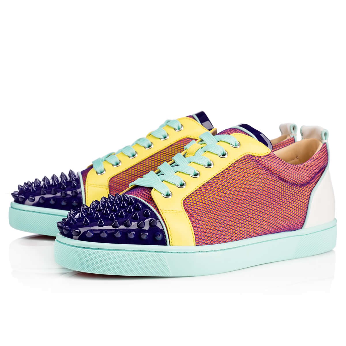 Christian Louboutin Louis Junior Spikes Men's Flat Version Multi Suede |  ModeSens