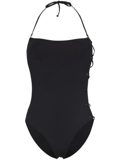 Rudi Gernreich Side Cord Detail Swimsuit In Black