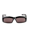 Balenciaga 59mm Rectangular Sunglasses In Black