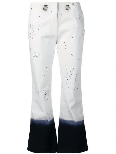 Miaou Paint Splatter Cropped Jeans In White