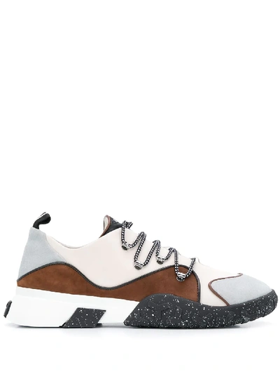 Bally Gady Leather-trimmed Suede Sneakers In Neutrals