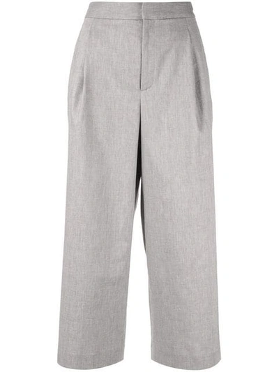 Ballsey Cropped Flared Trousers - Grey In Gray