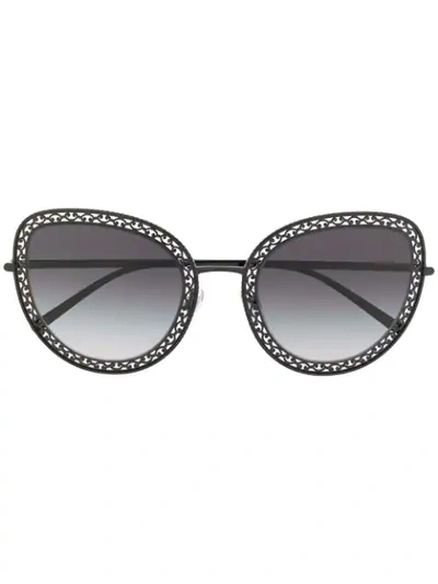 Dolce & Gabbana Ornamented Frame Sunglasses In Black