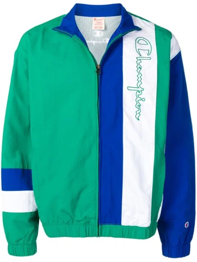 Champion Embroidered Sports Jacket In Green
