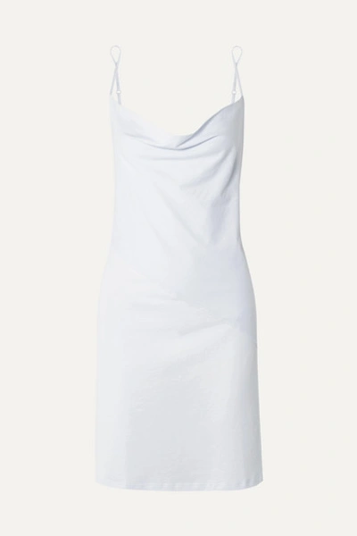 Skin Kiersten Draped Organic Pima Cotton-jersey Chemise In Sky Blue