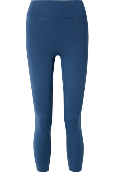 All Access Center Stage Cropped Stretch Leggings In Blue