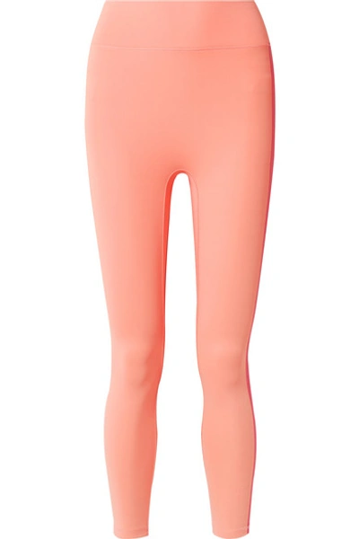 All Access Center Stage Cropped Stretch Leggings In Peach