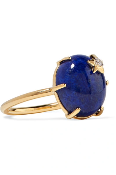 Andrea Fohrman Mini Star 18-karat Gold, Lapis Lazuli And Diamond Ring
