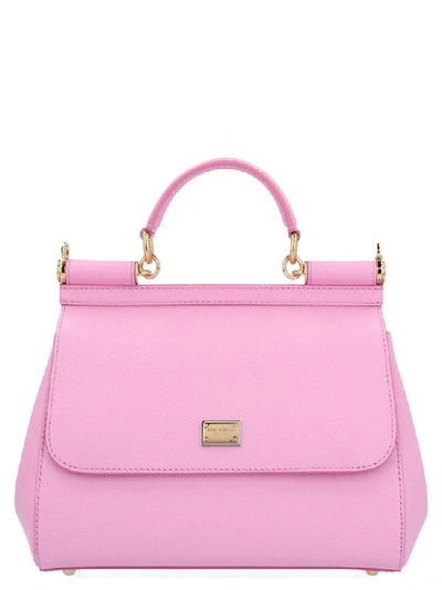 Dolce & Gabbana Medium Sicily Tote Bag In Pink