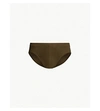 Hanro Sea Island Slim-fit Cotton Briefs In Hunting Green