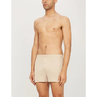 Hanro Sea Island Relaxed-fit Cotton Boxers In Sisal