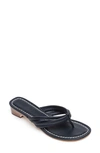 Bernardo Miami Antiqued Leather Thong Sandals In Black Antique