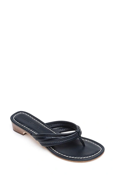 Bernardo Miami Antiqued Leather Thong Sandals In Black Antique
