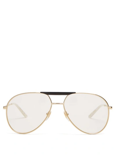 Gucci Cruise 59mm Aviator Sunglasses - Gold/ White Pearl