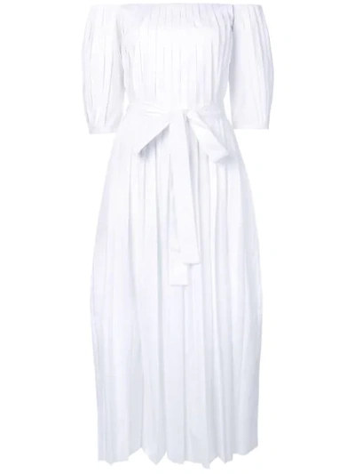 Gabriela Hearst Narciso Cotton Poplin Off-the-shoulder Dress In White