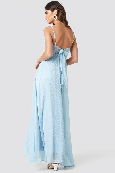 Na-kd Tie Back Detail Maxi Dress - Blue In Light Blue