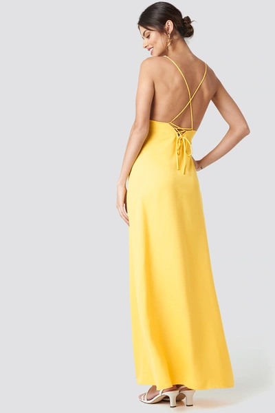 Na-kd Tie Back Maxi Dress - Yellow