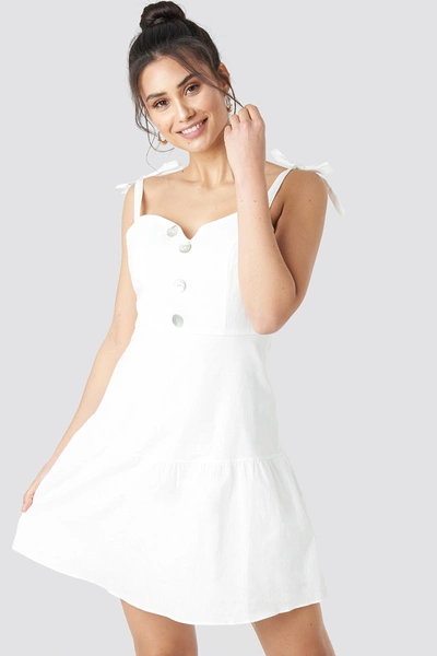 Trendyol Button Detailed Mini Dress - White