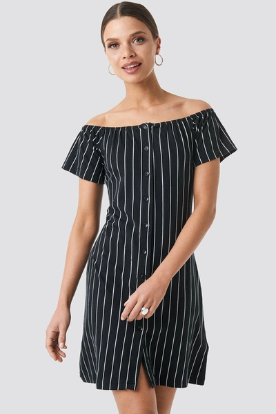Trendyol Yol Striped Mini Dress - Black