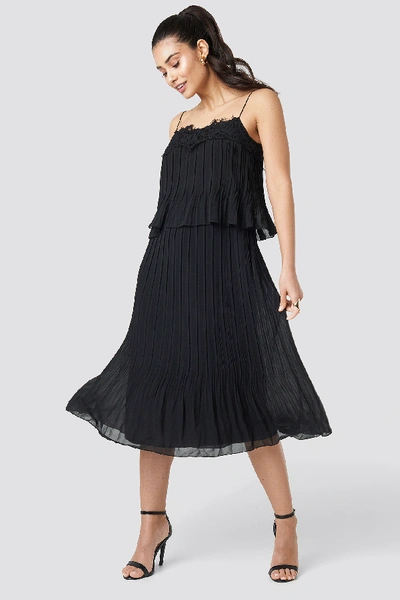 Trendyol Pleat Detail Midi Dress - Black