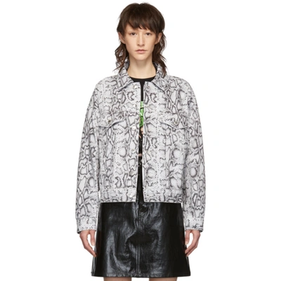 Alexander Wang Game Snake-print Denim Jacket In Faded Python