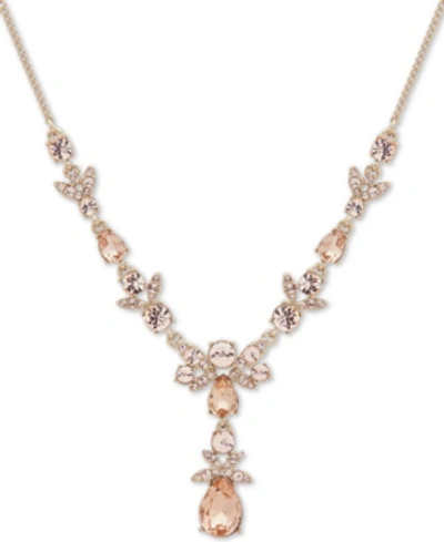 Givenchy Gold-tone Crystal Lariat Necklace, 16" + 3" Extender