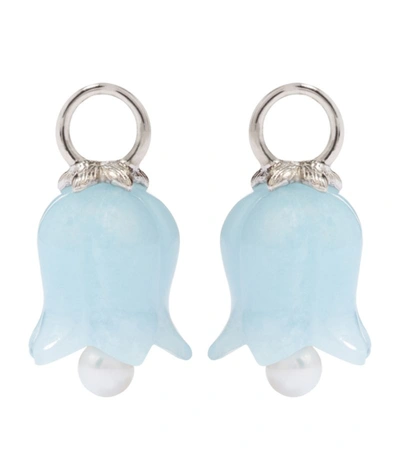 Annoushka 18ct White Gold Aquamarine And Pearl Tulip Earring Drops