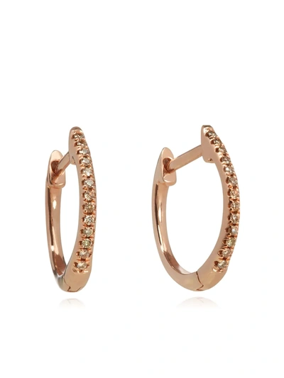 Annoushka 18ct Rose Gold Eclipse Brown Diamond Fine Hoop Earrings