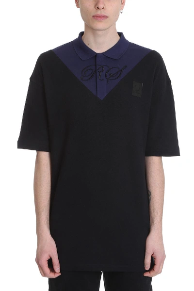 Fred Perry Oversized Black And Blue Cotton Polo