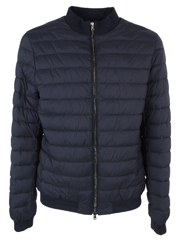 Herno Quilted Bomber Jacket In Blu | ModeSens