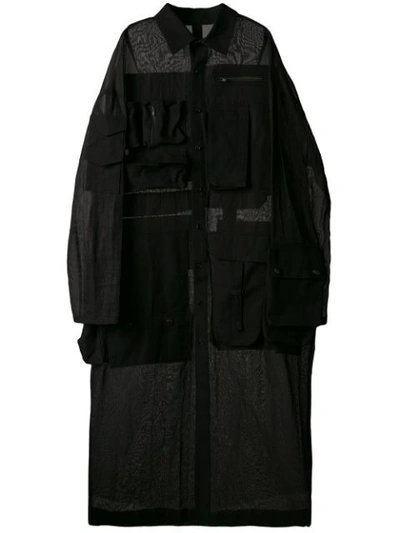 Yohji Yamamoto Mantel In Hemdoptik - Schwarz In Black