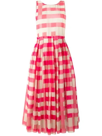 Sara Lanzi Vichy Pinafore Dress In Pink