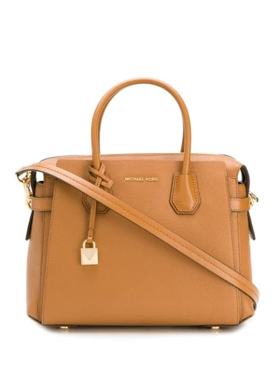 Michael Kors Mercer Belted Tote In Brown