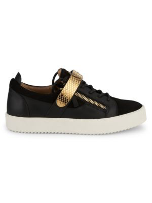 giuseppe zanotti black and white sneakers