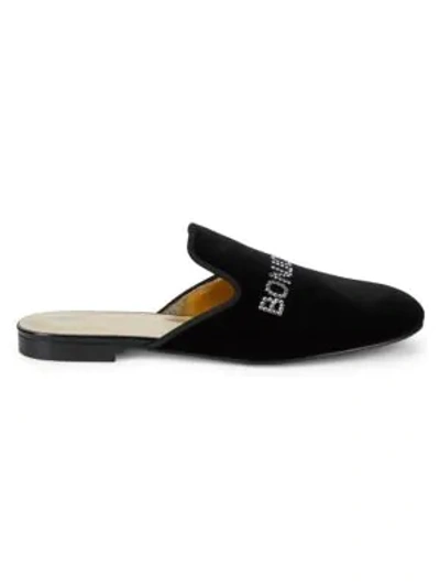 Giuseppe Zanotti Bonjour/nuit Velvet Mules In Black