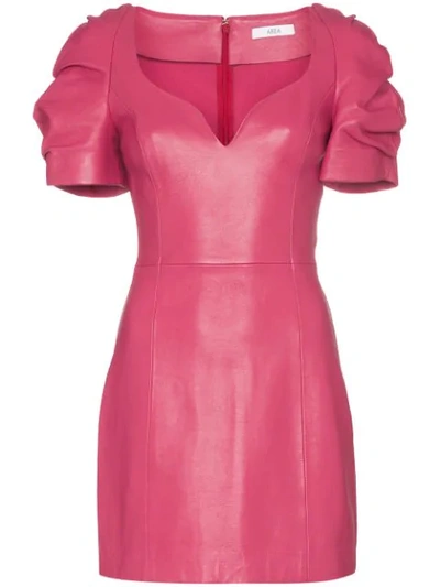 Area Minikleid Mit Gerüschten Ärmeln In Pink