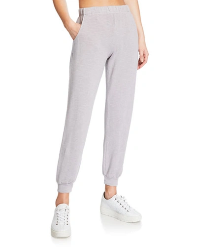Monrow Super-soft Jogger Sweatpants In Lavender Grey