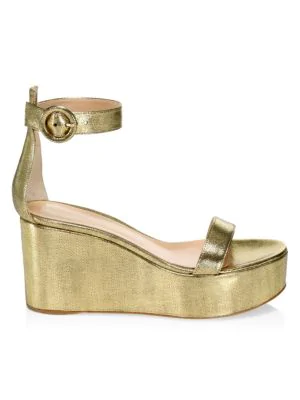 billie metallic leather and satin sneaker