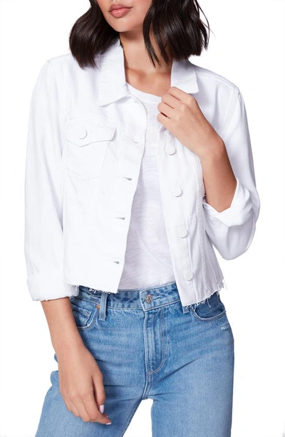 Paige Vivienne Relaxed Jacket With Raw Hem In Crisp White