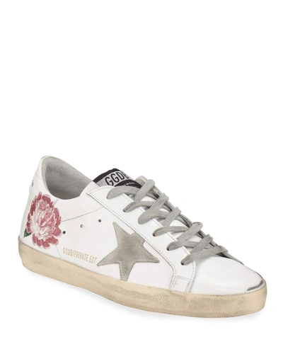 Golden Goose Superstar Peony Leather Low-top Sneakers In White/pink