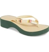 Tory Burch Printed Wedge Thong Sandals In Canyon Stripe