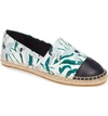 Tory Burch Printed Leather Slip-on Espadrilles In Ivory Desert/perfect Navy