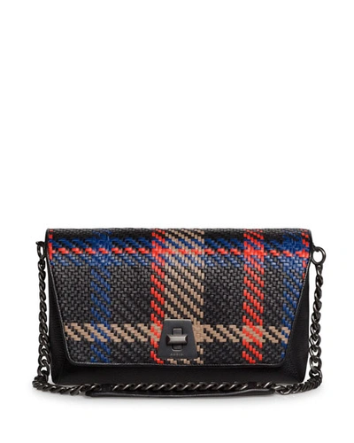 Akris Anouk Day Braided Leather Clutch Bag W/ Chain In Multi Pattern