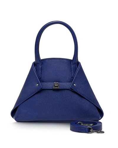 Akris Ai Little Cervo Calf Top-handle Bag In Blue